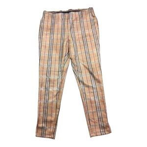 ZAC & RACHEL CASUAL PANTS - SLIM ANKLE SIZE M COGNAC/HOLLY BERRY COLOR